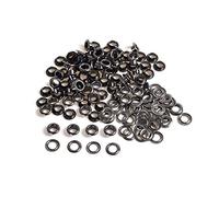 Trimming Shop 5mm Eyelet with Washers Durable Brass Grommets for DIY Leathercrafts, Sewing & Repair Clothing, Jackets, Scrapbooking, Handbag Decoration, Gun Metal Black, 100pcs