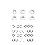 Trimming Shop 5mm Eyelet with Washers Durable Brass Grommets for DIY Leathercrafts, Sewing & Repair Clothing, Jackets, Scrapbooking, Handbag Decoration, Shiny White, 100pcs