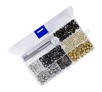 Trimming Shop 5mm Grommet Tool Kit, 100pcs 4 Colors Grommets Eyelets with Installation Tools for DIY Projects Leathercrafts Repair Clothing Shoes Handbag Decoration (25pcs of Each Colour)