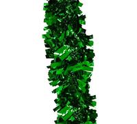 Trimming Shop 6.5ft/1.98m Emerald Green Wide Chunky Christmas Tinsel Garland Shiny Metallic Foil Twist Xmas Tree Garland for Festive Party, Holiday Celebration, Indoor & Outdoor Hanging Decorations