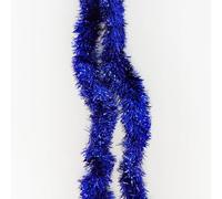 Trimming Shop 6.5ft/2m Blue Christmas Tinsel Garland Shiny Metallic Fine Foil Twist Xmas Tree Garland for Festive Party, Holiday Celebration, Indoor & Outdoor Hanging Decorations