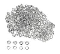 Trimming Shop 6.5mm Silver Iron Eyelets Grommets Washers 100pcs Clothing