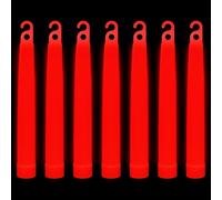 Trimming Shop 6 inch Glow Sticks Lanyard Premium Ultra Bright Glow in the Dark Rod Mega Party Pack of 25 (Red) for New Year’s Eve, Graduation Party, Camping