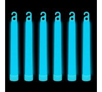 Trimming Shop 6 inch Glow Sticks Lanyard Premium Ultra Bright Glow in the Dark Rod Mega Party Pack of 25 (Aqua) for New Year’s Eve, Graduation Party, Camping