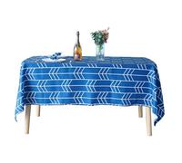 Trimming Shop 60'' X 84'' Printed Tablecloth - Blue with White Arrows