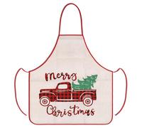 Trimming Shop 60x70cm Polyester Christmas Apron for Adults with Merry Christmas - Adjustable Holiday Kitchen Wear for Cooking, Baking & BBQ - Unisex Festive Gift for Chefs, Bakers & Xmas Décor