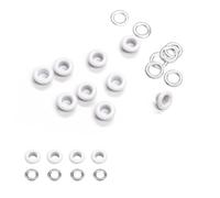 Trimming Shop 6mm Brass Eyelets with Washers, Durable & Rust - Proof Grommets for DIY Projects, Arts & Crafts, Shoes, Clothing, Bags Decoration (Shiny White, 100pcs)