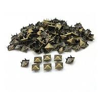 Trimming Shop 6mm Pyramid Shaped Nail Head Studs, Bronze, 100pcs | Square Metal Leather Rivets for Leathercraft, DIY Crafts, Clothing, Bags, Purses Embellishment