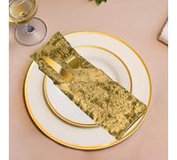 Trimming Shop 6Pcs Gold Crushed Velvet Table Napkins for Home, 20 inch Dinner Napkins with Hemmed Edges for Dinning, Wedding, Banquet, Party, Events, Lightweight & Machine Washable