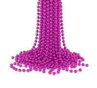Trimming Shop 7.3m (24ft) Hanging Metallic Xmas Bead Decoration - Pink | Shiny Xmas Beaded Garland for Christmas Tree Hanging Ornaments, Jewellery Making, Table Centrepieces & Seasonal Décor