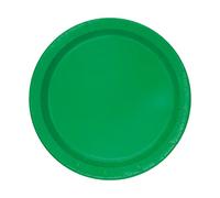 Trimming Shop 7" Heavy Duty Round Dessert Disposable Plates Emerald Green 18cm, 16 Pack - Colour Theme Paper Tableware for BBQs, Weddings, Anniversary, Birthday, Multipurpose Occasions