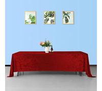 Trimming Shop 70" x 144" Rectangle Red Crushed Velvet Table Cloth, 1pc