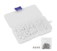 Trimming Shop 700-Piece White Resin Beads Set, 4/5/6/8/10 mm