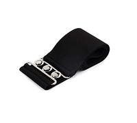 Trimming Shop 76mm Wide Women’s Elasticated Corset Style Stretch Waist Belt with Silver Buckle Fastening for Ladies Gowns, One Piece, Black, 36" - 40"