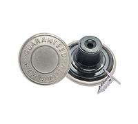 Trimming Shop 8 x Jean Stud Buttons 17mm Wide Matt Silver Colour, Replacement for Missing Buttons on Jeans, Jackets, Clothes