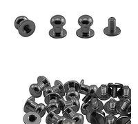 Trimming Shop 8mm Screw Back Chicago Rivets Sam Browne Studs Round Head Hand Pressed Rivet for DIY Leathercrafts, Clothing Repair, Embellishment, Gunmetal, 50pcs