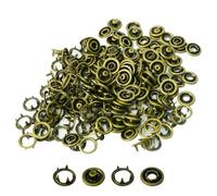 Trimming Shop 9.5mm Metal Snap Fasteners Poppers, Bronze, 100pcs | No Sew Rust-Proof Nickel-Free Prong Ring Press Studs for Clothing, Bags, Baby Bib, Baby Clothes, Bib, DIY Crafts, Shirts