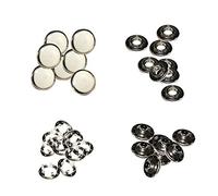 Trimming Shop 9.5mm Pearl White Snap Fasteners Poppers Prong Ring Press Studs for Crafting Projects, Sewing Baby Bib, Custom Clothing, Babygrows (Set of 50)