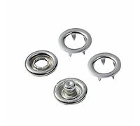 Trimming Shop 9.5mm Silver PRYM Snap Poppers Prong Ring Press Studs, 50pcs