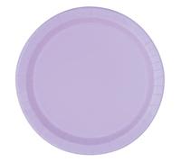 Trimming Shop 9" Heavy Duty Round Dessert Plates Lavender Disposable Plates 23cm, 16 Pack - Colour Themed Paper Tableware for BBQs, Weddings, Anniversary, Birthday, Multipurpose Occasions