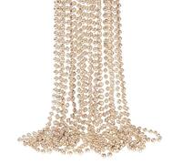 Trimming Shop 9 Metres Pearl Bead Garland for Christmas Tree Decorations - 7.5mm Champagne Beaded String Garland, Bead Chain, and Artificial Pearl Tinsel for Xmas, Wedding, and Party Decor