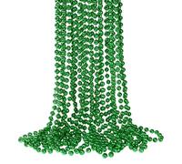 Trimming Shop 9 Metres Shiny Bead Garland, 7.5mm Christmas Bead Chain - Luxury Bead Garland Artificial Pearls Tinsel Xmas Tree Hanging Ornaments for Home, Window, Door Decoration, Green, Pack of 2