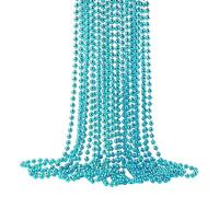 Trimming Shop 9 Metres Shiny Bead Garland, 7.5mm Christmas Bead Chain - Luxury Bead Garland Artificial Pearls Tinsel Xmas Tree Hanging Ornaments for Home, Window, Door Decoration, Turquoise, Pack of 2