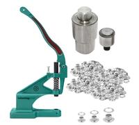 Trimming Shop 900Set Silver Eyelet Grommets with Fixing Dies & The Green Machine Hand Press for DIY Leathercrafts Handbag Belts Jackets Backpack Shoes Clothing Decoration [6mm,10mm, 12mm