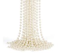 Trimming Shop 9M Beige Christmas Metallic Bead Chain - 7.5mm Shiny Beaded Garland for Tree Hanging, DIY Crafts, Jewellery, Holiday Table Decor, Party Styling & Festive Displays
