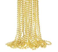 Trimming Shop 9M Metallic Christmas Bead Chain - 7.5mm Gold Shiny Pearl Garland for Xmas Tree Hanging Decorations, DIY Crafts, Jewellery Making & Festive Décor, 1pc