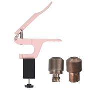 Trimming Shop 9mm Double Cap Rivets Fixing Dies Set with Pink ZYT Table Top Plier, Tubular Rivets Fixing Tool for Clothing Repair & Replacements, Sewing, LeatherCrafts, Handbag, Belts, DIY Crafts