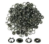 Trimming Shop 9mm Metal Snap Fasteners Poppers, No Sew Rust-Proof Nickel-Free Prong Ring Press Studs for Clothing, Bags, Baby Bib, Baby Clothes, Bib, DIY Crafts, Shirts, Gunmetal, 50pcs
