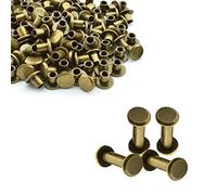 Trimming Shop 9x20mm Chicago Screw Rivets Bronze Flat Head, Anti Resistant, Durable Brass for Leathercrafts, Arts, Book Binding, Handicrafts, DIY Decoration, 50pcs