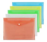 Trimming Shop A4 Plastic Folders 30pcs Pack, Waterproof Document Wallets with Snap Button Closure, Assorted Filing Pouches for School, Office, Travel Use