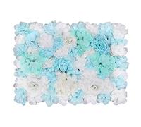 Trimming Shop Artificial Flowers Panels, Sky Blue, Aqua Blue & White, 1pc