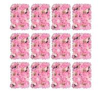 Trimming Shop Artificial Flowers Wall Panels, Blush Pink & Rose Pink, 12pcs