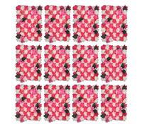 Trimming Shop Artificial Flowers Wall Panels DIY Fake Flower Wall Silk Flower Romantic Floral Backdrop for Wedding, Birthday Party, 60cm x 40cm, Hot Pink, Rose Pink & White with Leaves, 12pcs