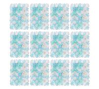 Trimming Shop Artificial Flowers Wall Panels DIY Fake Flower Wall Silk Flower Romantic Floral Backdrop for Wedding Birthday Party Home Decoration, 60cm x 40cm, Sky Blue, Aqua Blue & White, 12pcs