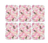 Trimming Shop Artificial Flowers Wall Panels, Rose Pink & White, 6pcs