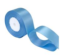 Trimming Shop Baby Blue Ribbon Roll - 23mm x 25 Metres - Double Sided Satin Brightly Coloured - 100% Polyester - for Gift Wrapping, Decorating, Arts and Craft - Machine Washable