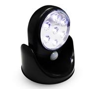Trimming Shop Battery Powered Motion Sensor Light With Black 7 LED Adjustable Head ABS Body Auto Night Detection For Indoor Outdoor Wall Shed Porch Stairs Garden Or Bathroom Lighting Use, 1pcs