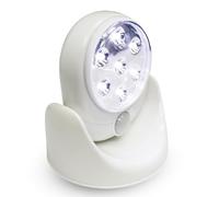 Trimming Shop Battery Powered Motion Sensor Light with White 7 LED Adjustable Head ABS Body Auto Night Detection for Indoor Outdoor Wall Shed Porch Stairs Garden Or Bathroom Lighting Use, 1pcs