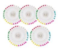 Trimming Shop Big Coloured Heart-Shaped Pearl Head Pins Pearlized Straight Pins for Quilting, Sewing, Dressmaking, DIY Crafts, Scarf, Hijab, and Flower Decoration, 55mm, Pack of 5