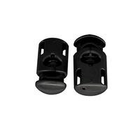 Trimming Shop Black Cord Locks Drawstring Stoppers Single Hole Toggle with Wide Push Button for Bags, Shoelaces, Paracord, Luggage, Clothing & Outdoor Gear