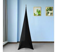 Trimming Shop Black Double Sided Stretch Tripod Speaker DJ Stand Cover for Birthdays, Weddings, Reception, Banquets, Parties, Special Events, Washable, 2pcs