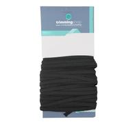 Trimming Shop Black Elastic Cord 6mm | 25 Metres Flat Elastic Band | Stretchable Elastic String Rope Dressmaking Waistband for Sewing, Knitting, Arts and Crafts, Clothing, DIY Projects