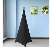 Trimming Shop Black Triple Sided Stretch Tripod Speaker DJ Stand Cover for Birthdays, Weddings, Reception, Banquets, Parties, Special Events, Washable, 10pcs