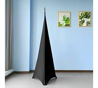 Trimming Shop Black Triple Sided Stretch Tripod Speaker DJ Stand Cover with Loop for Birthday, Wedding, Reception, Anniversary, Banquets, Parties, Special Events, 10pcs