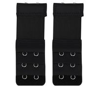 Trimming Shop Bra Extender 2 Hook 3 Rows, 32mm Wide, Soft & Comfortable Women's Adjustable Bra Strap Extensions, Elastic Bra Extender for Maternity, Breastfeeding, Daily Use, 2 Pieces Set, Black