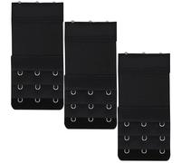 Trimming Shop Bra Extender 3 Hook 3 Rows, 56mm Wide, Soft & Comfortable Women's Adjustable Bra Strap Extensions, Elastic Bra Extender for Maternity, Breastfeeding, Daily Use, 3 Pieces Set, Black